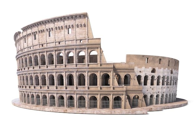 Coliseo Coliseo aislado en blanco Símbolo de Roma e Italia
