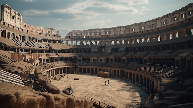 El Coliseo de Roma Italia Concepto de viajes y turismo Generativo Ai