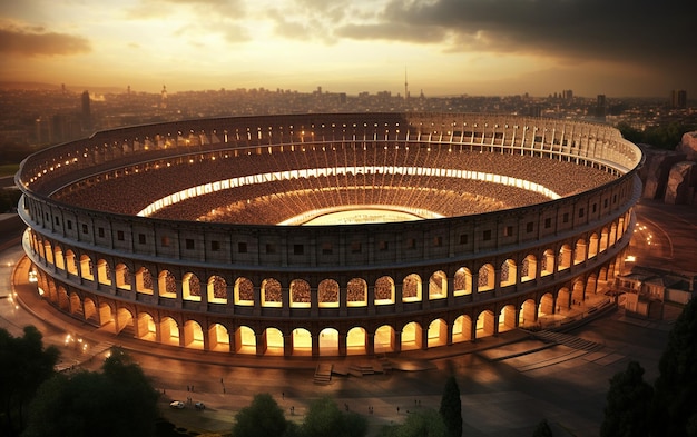 El Coliseo Romano Moderno como Arena Deportiva Generativa Por Ai