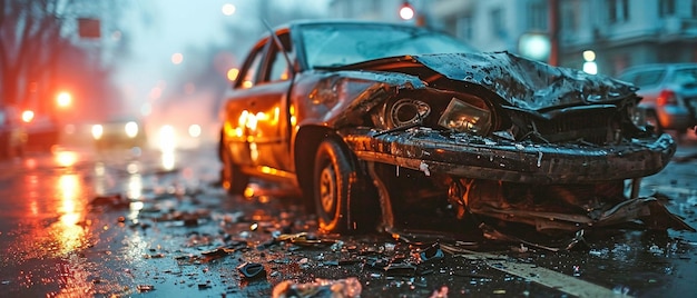 Una colisión de automóviles en una carretera de la ciudad que involucró a dos vehículosxA