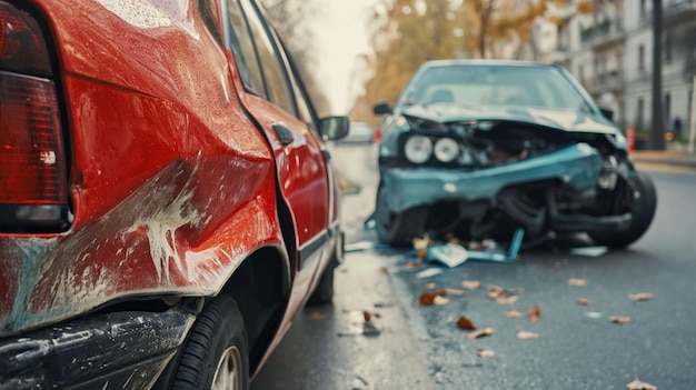 Colisión de dos coches Accidente Daños a un vehículo Exceso de velocidad en la carretera Conducción en estado de ebriedad Coche accidentado