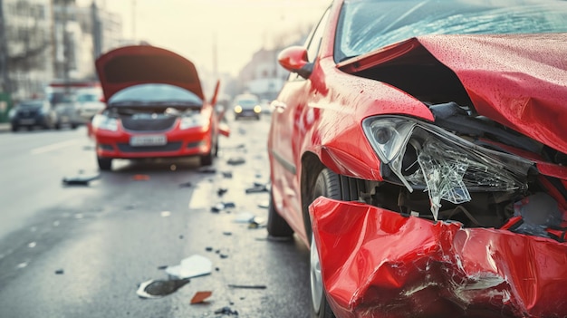 Colisión de dos coches Accidente Daños a un vehículo Exceso de velocidad en la carretera Conducción en estado de ebriedad Coche accidentado