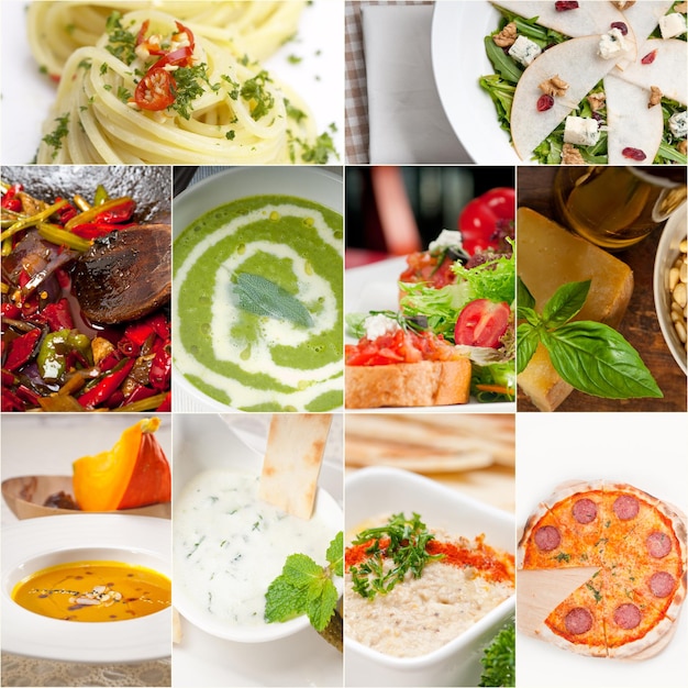 Collage aus frischen Lebensmitteln