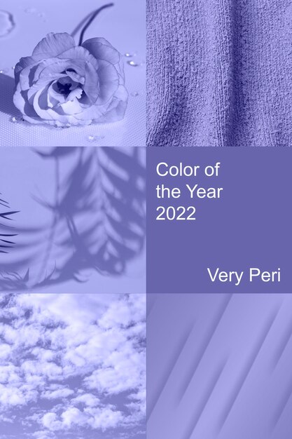 Collage con color del año 2022 Veri Peri