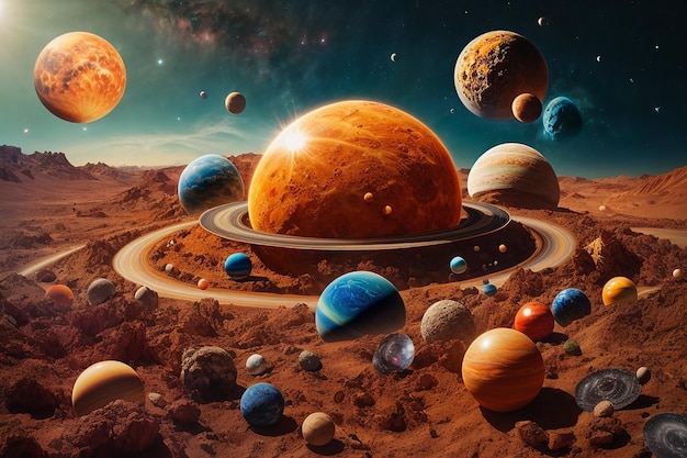 Collage der Planeten des Sonnensystems