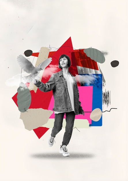 Collage-Design für den Friedenstag