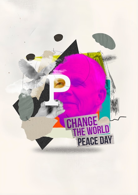 Collage-Design für den Friedenstag