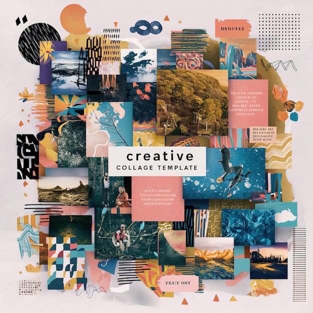 un collage de diferentes imágenes incluyendo una que dice "arte creativo"