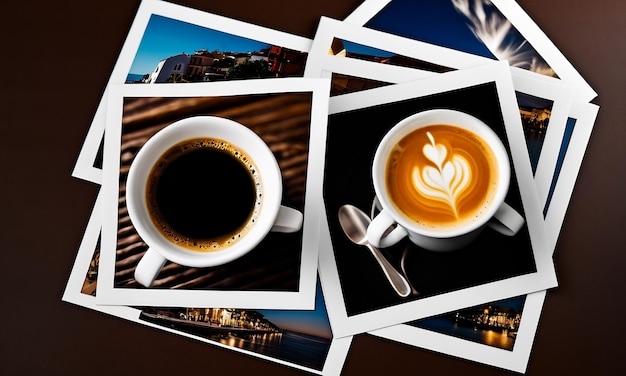 collage de fotos de café y frijoles