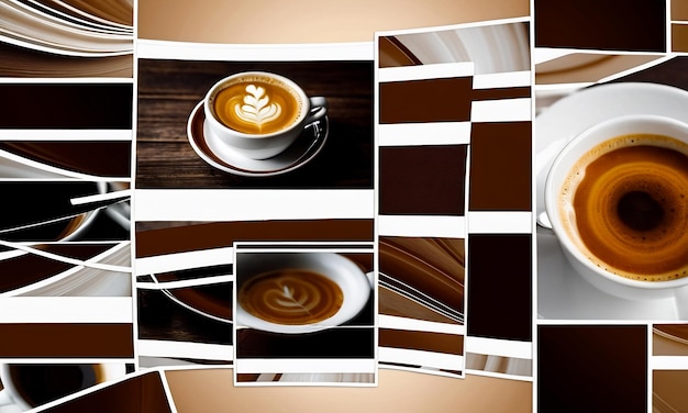 collage de fotos de café y frijoles