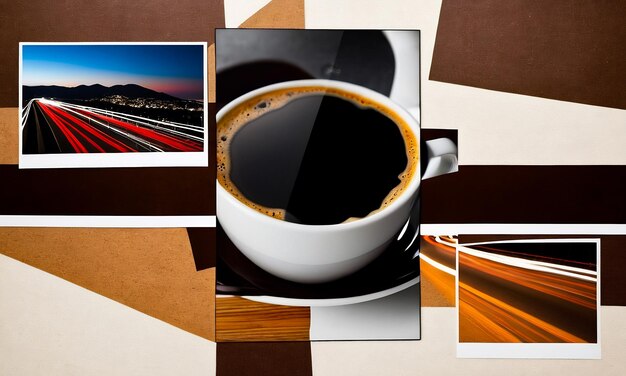 collage de fotos de café y frijoles