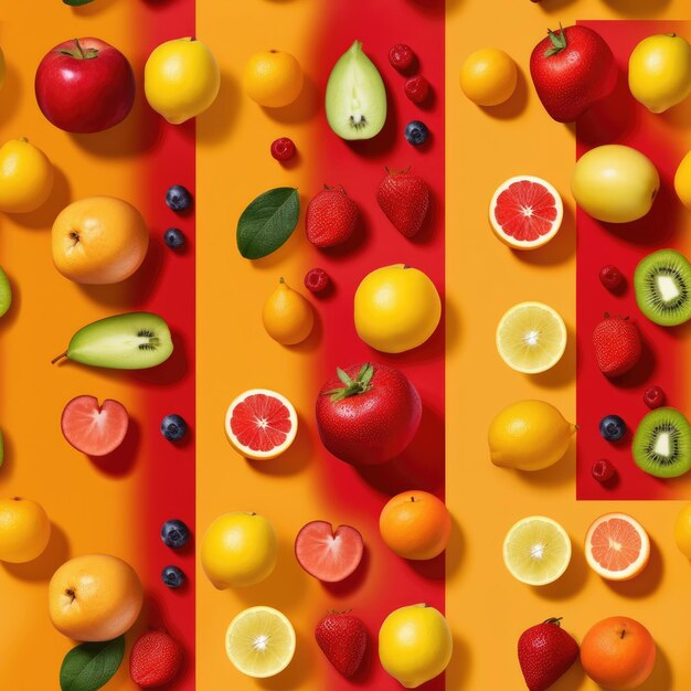 collage de frutas de aspecto sabroso y colorido