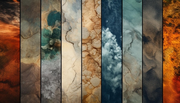 un collage de una mezcla de diferentes texturas de tierra natural