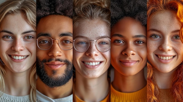 Foto un collage de muchas personas diferentes personas de diferentes nacionalidades y razas