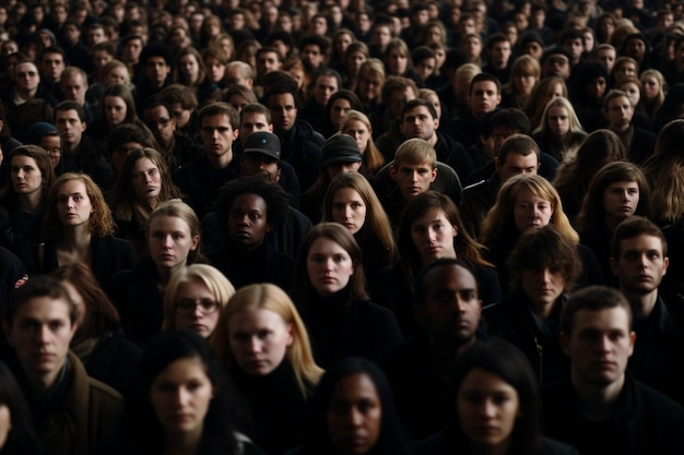 Foto el collage de la multitud