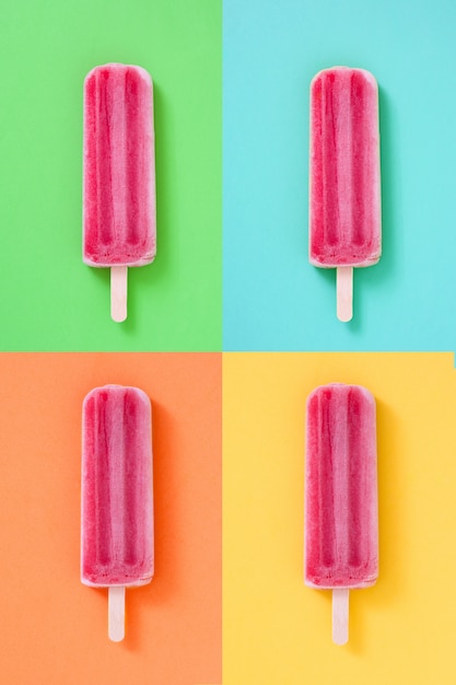 Collage de paletas de fresa