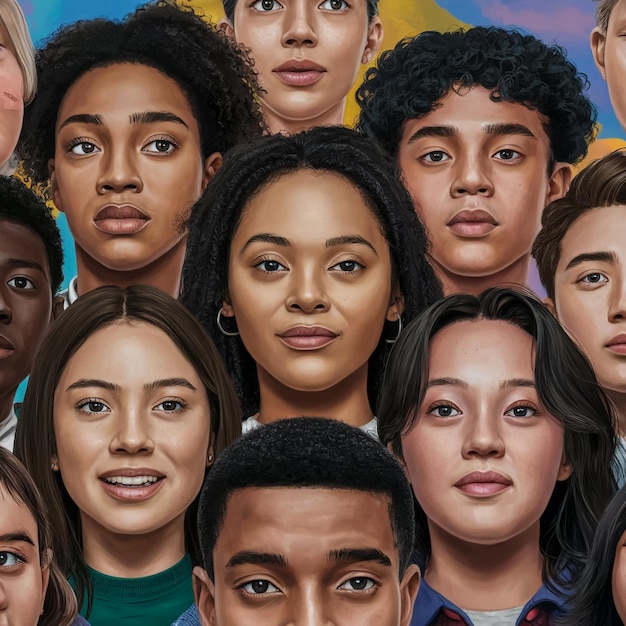 un collage de personas con diferentes caras y rostros