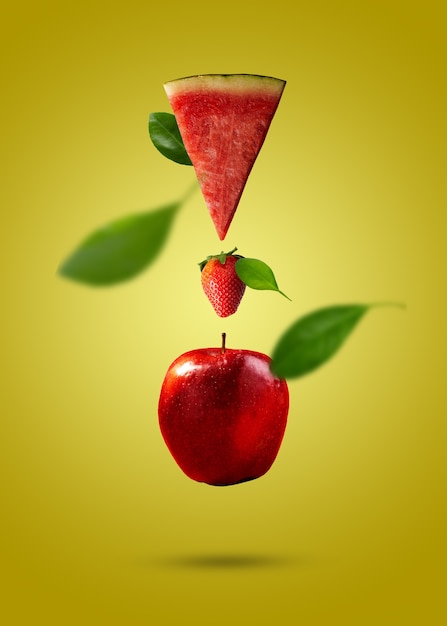 Collage de texturas de frutas 3d