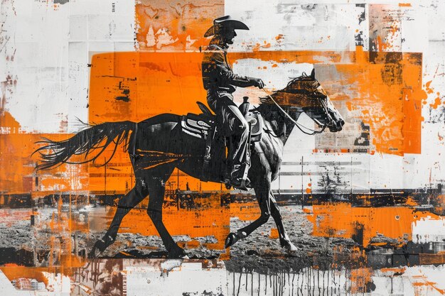 Collage zeitgenössischer Kunst von Lively Texas Rodeo