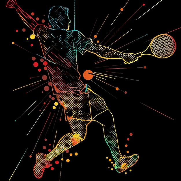 Collaje de acción y movimiento de bádminton profesional