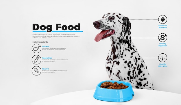 Collaje de alimentos para perros con gráficos