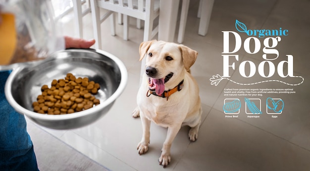 Collaje de alimentos para perros con gráficos