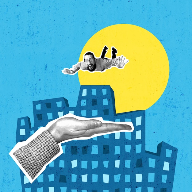 Collaje de arte creativo Diseño de concepto Pósters Banner Educación empresarial Antecedentes