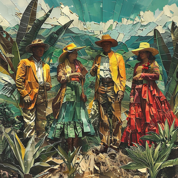 Foto collaje de arte de la cultura gaucho de porto alegre