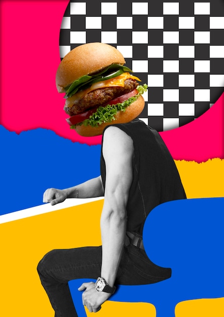 Collaje creativo de alimentos abstractos