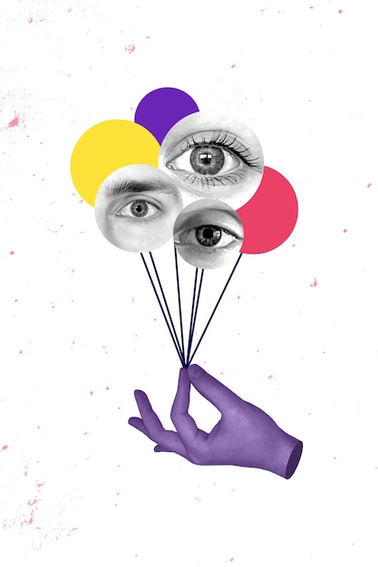 Collaje creativo surrealista Arte conceptual Diseño de fondo Ilustración Montaje de clips