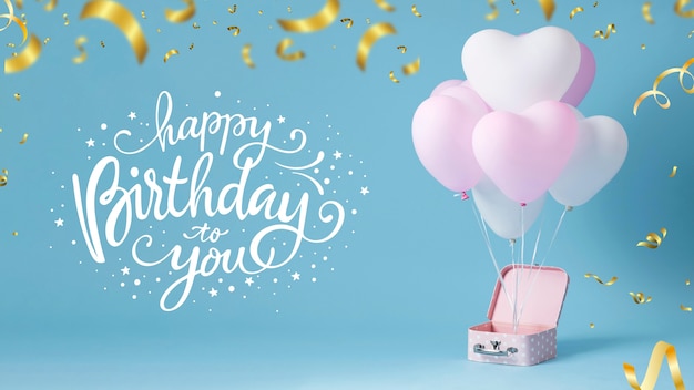 Collaje panorámico de pancartas de cumpleaños