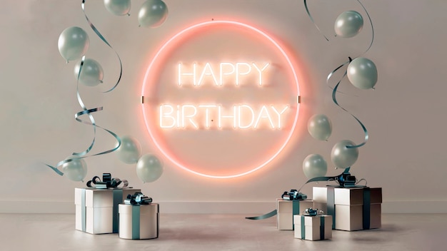 Collaje panorámico de pancartas de cumpleaños