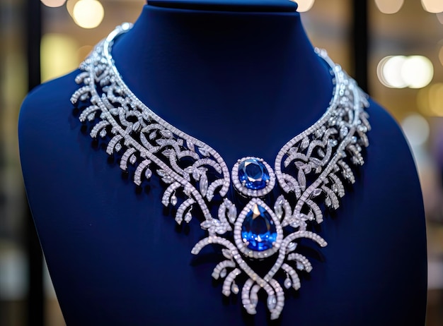 Collar de diamantes creado con tecnología de IA generativa