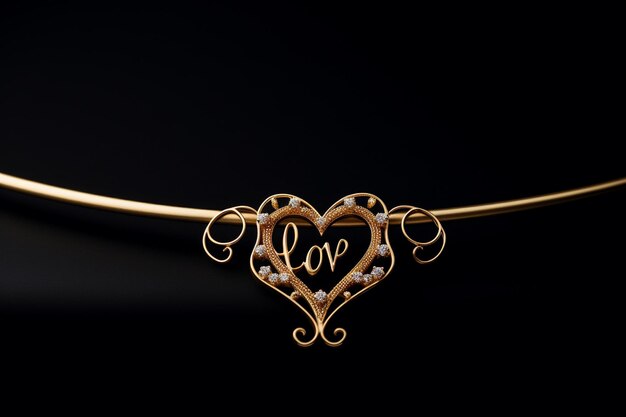 Un collar de oro con la palabra amor.