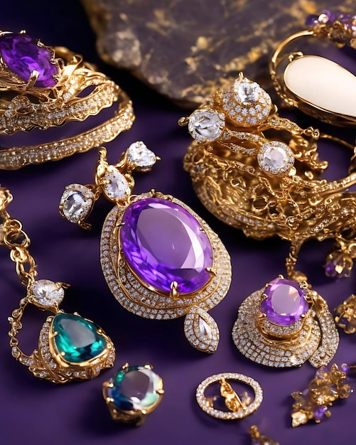 Foto collar de piedras preciosas brillantes accesorio de moda de lujo regalo ai generado