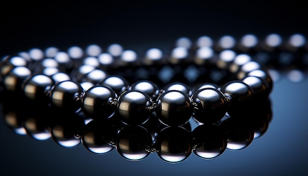 Un collar de preciosas perlas negras cien en todos los grados método compensado