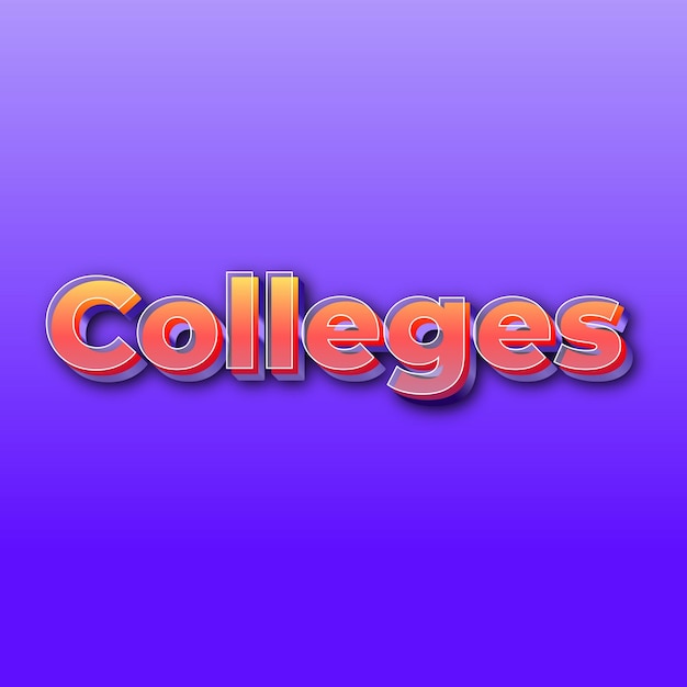CollegesText-Effekt JPG-Farbverlauf lila Hintergrundkartenfoto