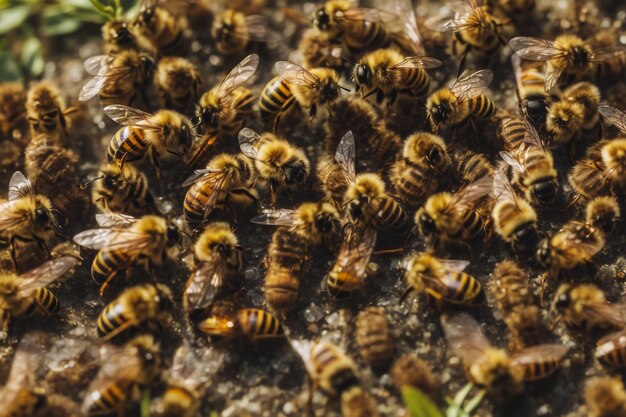 una colmena llena de abejas