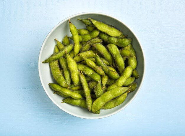 colocar feijão edamame plano em uma tigela de alta qualidade e resolução conceito de foto bonita