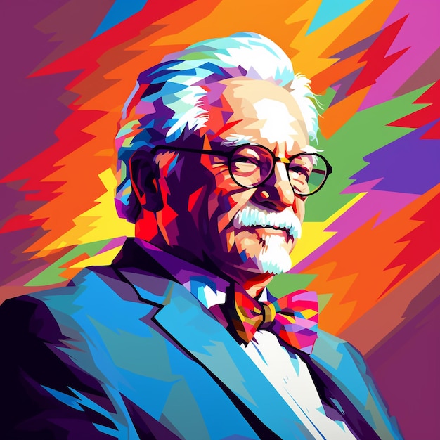 Colonel Harland Sanders im Stil von Wpap Generative Ai