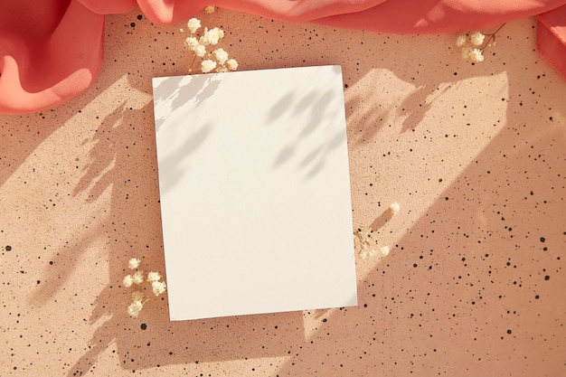 Coloque para o seu texto no cartão de papelaria Fundo de verão com sombras Conceito sustentável de desperdício zero