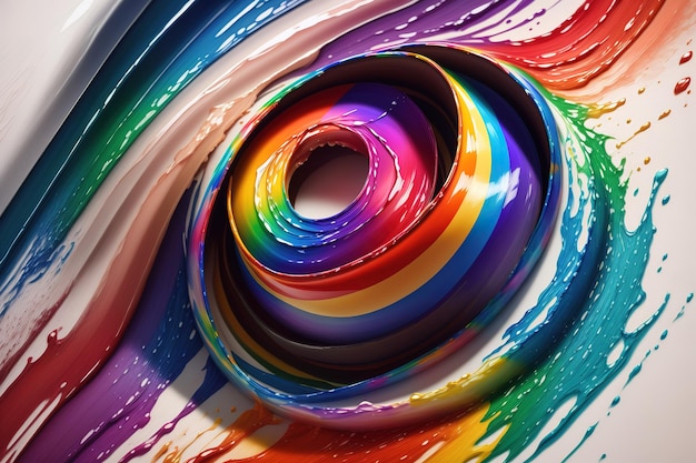 color del arco iris pincelada aceite pintura acrílica diseño elemento arte ilustración