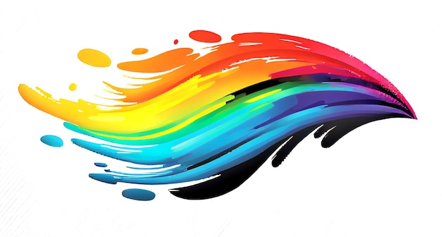 Color del arco iris pincelada aceite pintura acrílica elemento de diseño Ilustración de arte Bandera del orgullo LGBT Colores