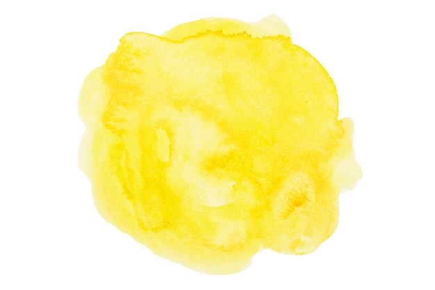 Foto color de círculo amarillo acuarela aislado
