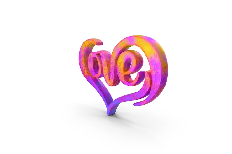 Foto color de la forma del amor del corazón