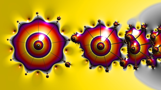 Color increíble flor de patrón de fondo fractal, diferentes formas y colores, elementos gráficos para el diseño y la decoración. Render 3d