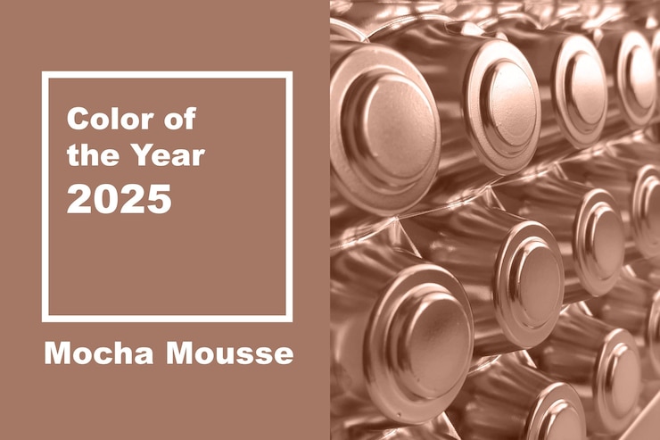 El color mousse mocha del año 2025 con diseño metálico