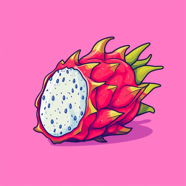 color plano simple del vector de la fruta del dragón