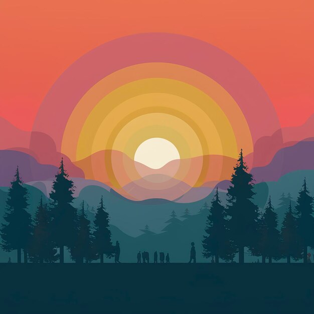 El color de la puesta de sol después de la puesta del solsticio de invierno