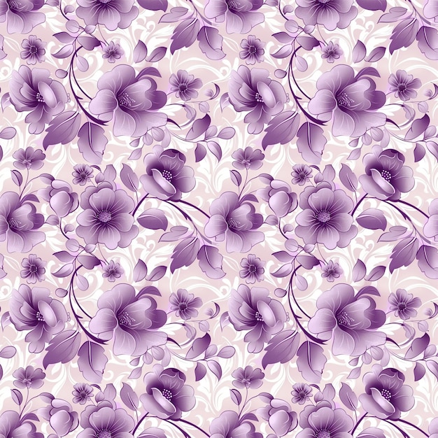 El color púrpura floral forma un patrón de tela natural sin costuras